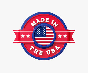 Made in USA Badge 3D Illustration 