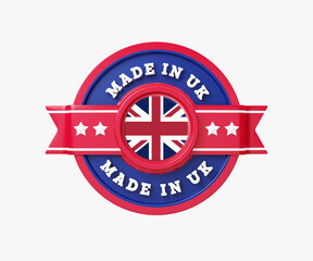 Made in United Kingdom Badge 3D Illustration