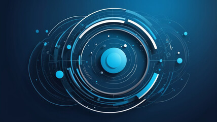 Smooth, flowing blue and white circles interlock in a dynamic 3D render, evoking a sense of advanced technology and modern design.