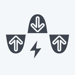 Icon Energy Demand Management. related to Energy Storage symbol. glyph style