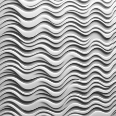 3D illustration white seamless pattern waves light and shadow. Wall decorative panel