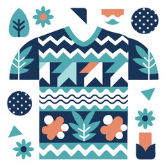 Obraz premium Colorful Floral Print Shirt Design