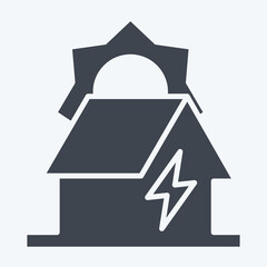 Icon Photovoltaic System. related to Energy Storage symbol. glyph style. editable