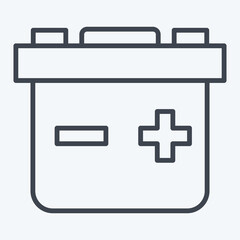 Icon Lead Acid Battery. related to Energy Storage symbol. line style. editable
