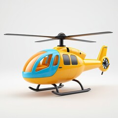 Fototapeta premium colorful toy helicopter in a studio environment, 3d render helicopter design