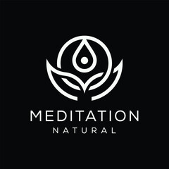 Initial letter M meditation or flower logo design vector template