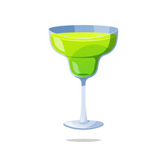 Margarita cocktail glass vector isolated on white background.