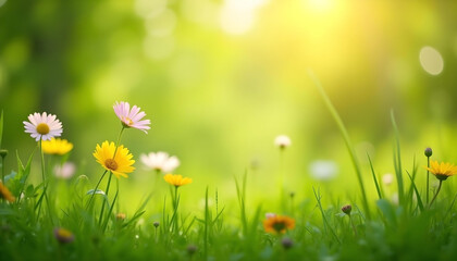 spring meadow with flowers