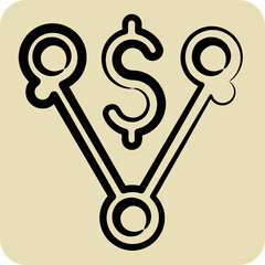 Icon Off Peak Pricing. related to Energy Storage symbol. hand drawn style. editable