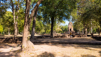 a beautiful temple in the park at Lop Buri Thailand 