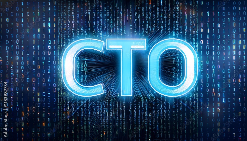 Fototapete glowing cto text amidst digital code on a dark background.