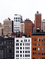 Fototapeta premium Urban landscape exploration city skyline digital artwork modern environment aerial view architectural concepts
