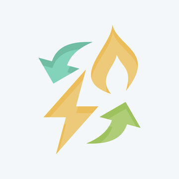 Icon Power to Gas. related to Energy Storage symbol. flat style. editable