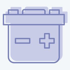 Icon Lead Acid Battery. related to Energy Storage symbol. two tone style. editable