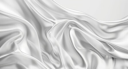 Obraz premium White Satin Fabric with Elegant Drapes