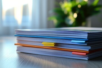 Soft Light Stack of Therapy Workbooks on Desk