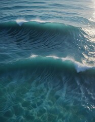 Naklejka premium calm blue waters with ripples and waves in the foreground, ripple, ocean, water