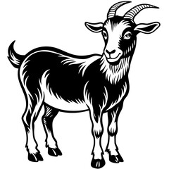 Goat vector illustration ,Goat Head svg, Goat Face svg, Farm Animal svg - Vector, Clipart, Cricut, CNC, Laser, Vinyl Cutter,