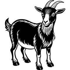 Goat vector illustration ,Goat Head svg, Goat Face svg, Farm Animal svg - Vector, Clipart, Cricut, CNC, Laser, Vinyl Cutter,