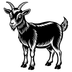 Goat vector illustration ,Goat Head svg, Goat Face svg, Farm Animal svg - Vector, Clipart, Cricut, CNC, Laser, Vinyl Cutter,