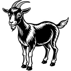 Goat vector illustration ,Goat Head svg, Goat Face svg, Farm Animal svg - Vector, Clipart, Cricut, CNC, Laser, Vinyl Cutter,