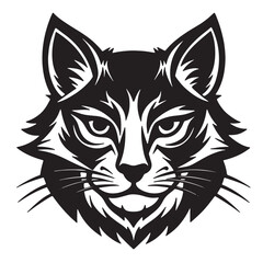 cat face logo silhouette vector on a white background