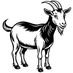 Fototapeta premium Goat vector illustration ,Goat Head svg, Goat Face svg, Farm Animal svg - Vector, Clipart, Cricut, CNC, Laser, Vinyl Cutter,