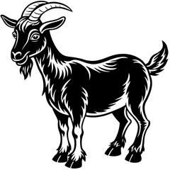 Goat vector illustration ,Goat Head svg, Goat Face svg, Farm Animal svg - Vector, Clipart, Cricut, CNC, Laser, Vinyl Cutter,