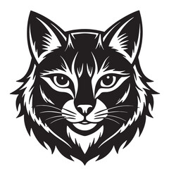 cat face logo silhouette vector on a white background