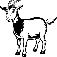 Goat vector illustration ,Goat Head svg, Goat Face svg, Farm Animal svg - Vector, Clipart, Cricut, CNC, Laser, Vinyl Cutter,