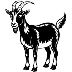 Goat vector illustration ,Goat Head svg, Goat Face svg, Farm Animal svg - Vector, Clipart, Cricut, CNC, Laser, Vinyl Cutter,
