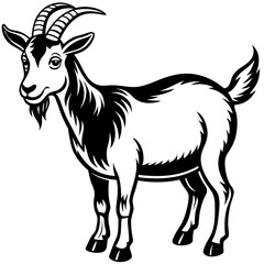 Goat vector illustration ,Goat Head svg, Goat Face svg, Farm Animal svg - Vector, Clipart, Cricut, CNC, Laser, Vinyl Cutter,