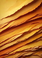 Distressed orange yellow paper layers macro photography, paper texture, abstract background, macro photography