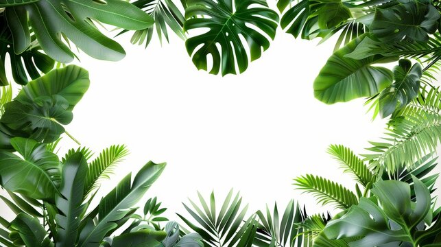 Tropical Leaves Frame