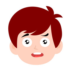 avatar kid boy different face emoticon with red hair cartoon