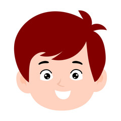 avatar kid boy different face emoticon with red hair cartoon