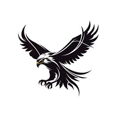 Obraz premium An abstract hawk design, styled to resemble an arrow in flight. Featuring sharp angles and smooth curves on a white background for a sleek aesthetic. 