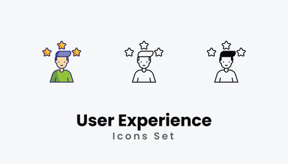 User Experience Icons thin line and glyph vector icon stock illustration