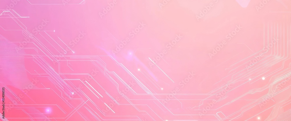 Poster abstract pink tech background with circuit lines and soft glow.