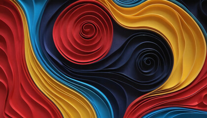 Naklejka premium Aesthetic papercraft swirl art