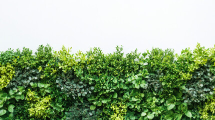 Bush or shrub wall isolated isolated on white background for graphic design.