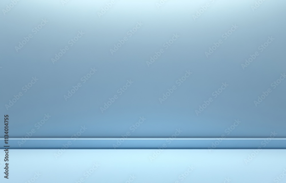 Poster Simple blue studio background with subtle lighting and a baseboard.