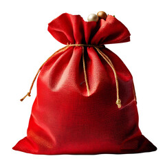 christmas red bag with gifts on a transparent background