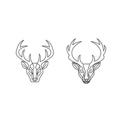 Modern Line Art Deer Head Design