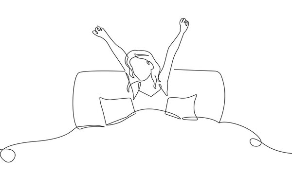 recommend clip art: Sleeping Woman One Line Drawing. Female Abstract Minimal Drawing. Continuous One Line of Sleeping Woman Illustration. Modern Trendy Contour Drawing. Vector EPS 10.	
