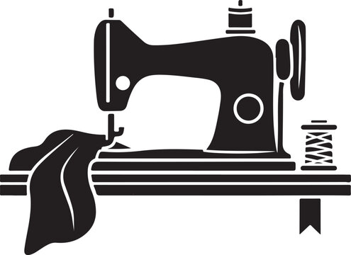 recommend clip art: sewing machine and sewing, Sewing machine icon silhouette vector style with white