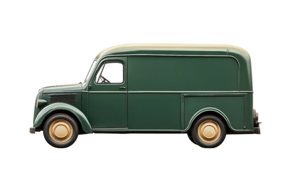 Profile View of Delivery Van isolated on transparent Background