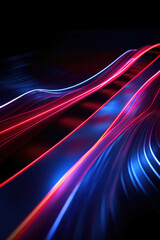Futuristic Neon Light Waves Abstract