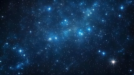 Naklejka premium Celestial Night Sky Starfield Displaying Numerous Stars