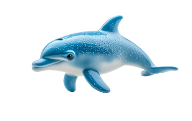 Obraz premium Sculpted Blue Dolphin Figure isolated on transparent Background